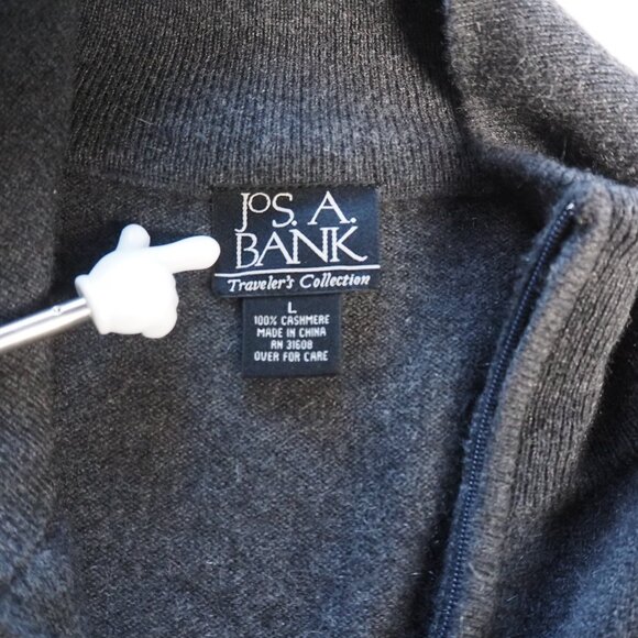 Jos A Bank Traveler’s Collection 100% Cashmere 1/4 Zip Sweater Men’s L – Defect - Picture 5 of 8